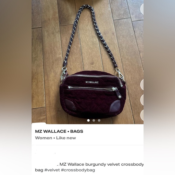 MZ Wallace Velvet Leather HandBag in Velvet - Picture 7 of 10